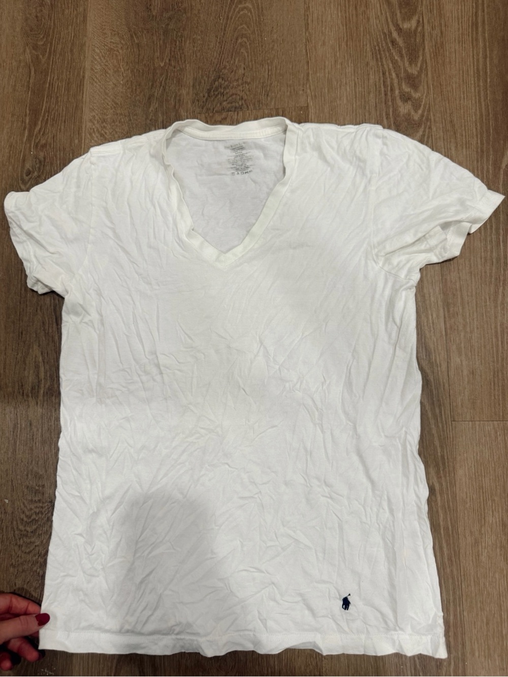 Polo by Ralph Lauren Women's White V-Neck Tee S